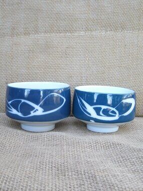 Vintage Japanese Arita Porcelain Rice Bowl Set of 2